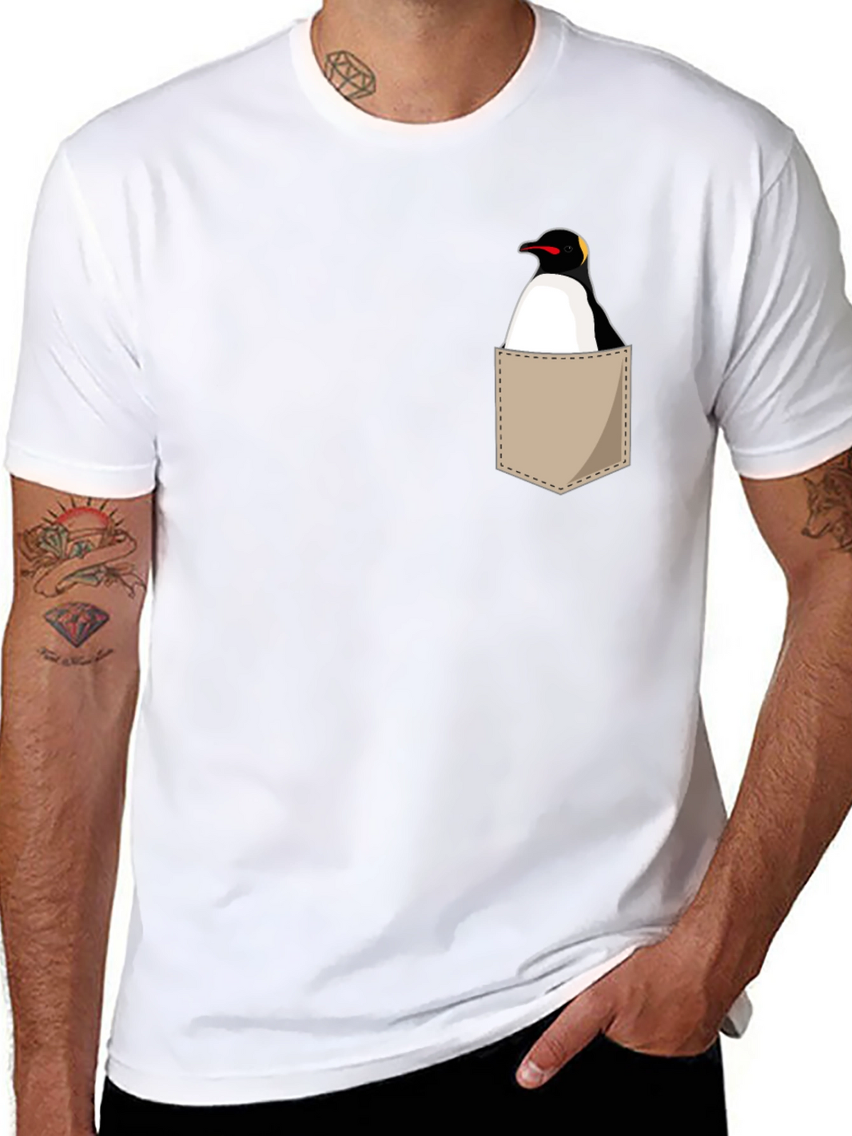 Penguin Pocket T-Shirt - Unique Graphic Tee