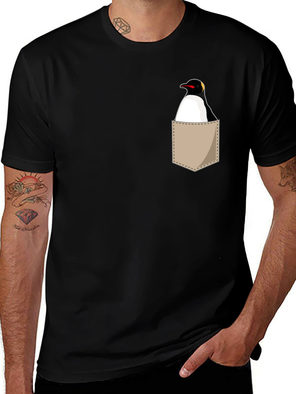 Penguin Pocket T-Shirt - Unique Graphic Tee