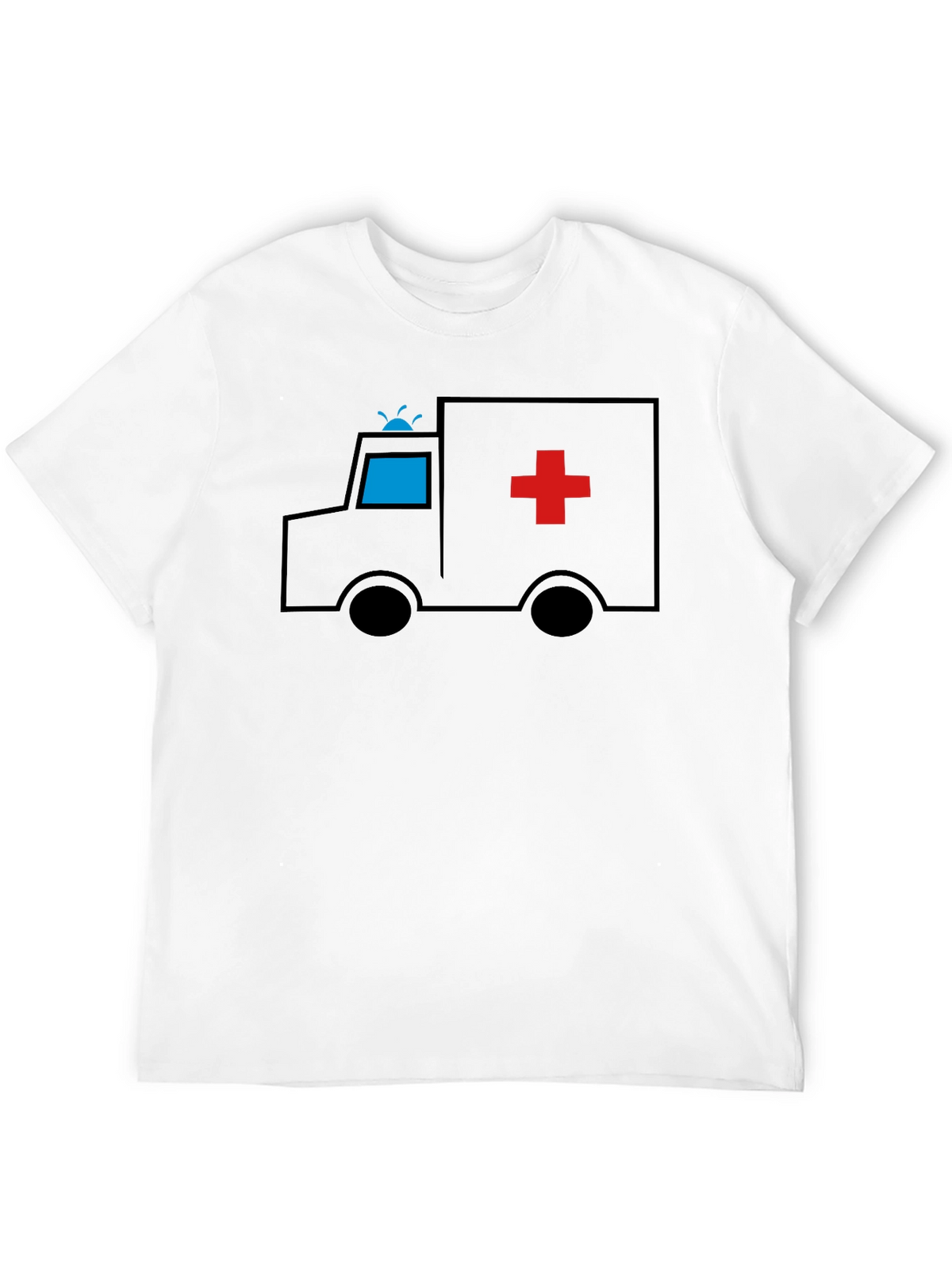 Cartoon Ambulance Black T-Shirt