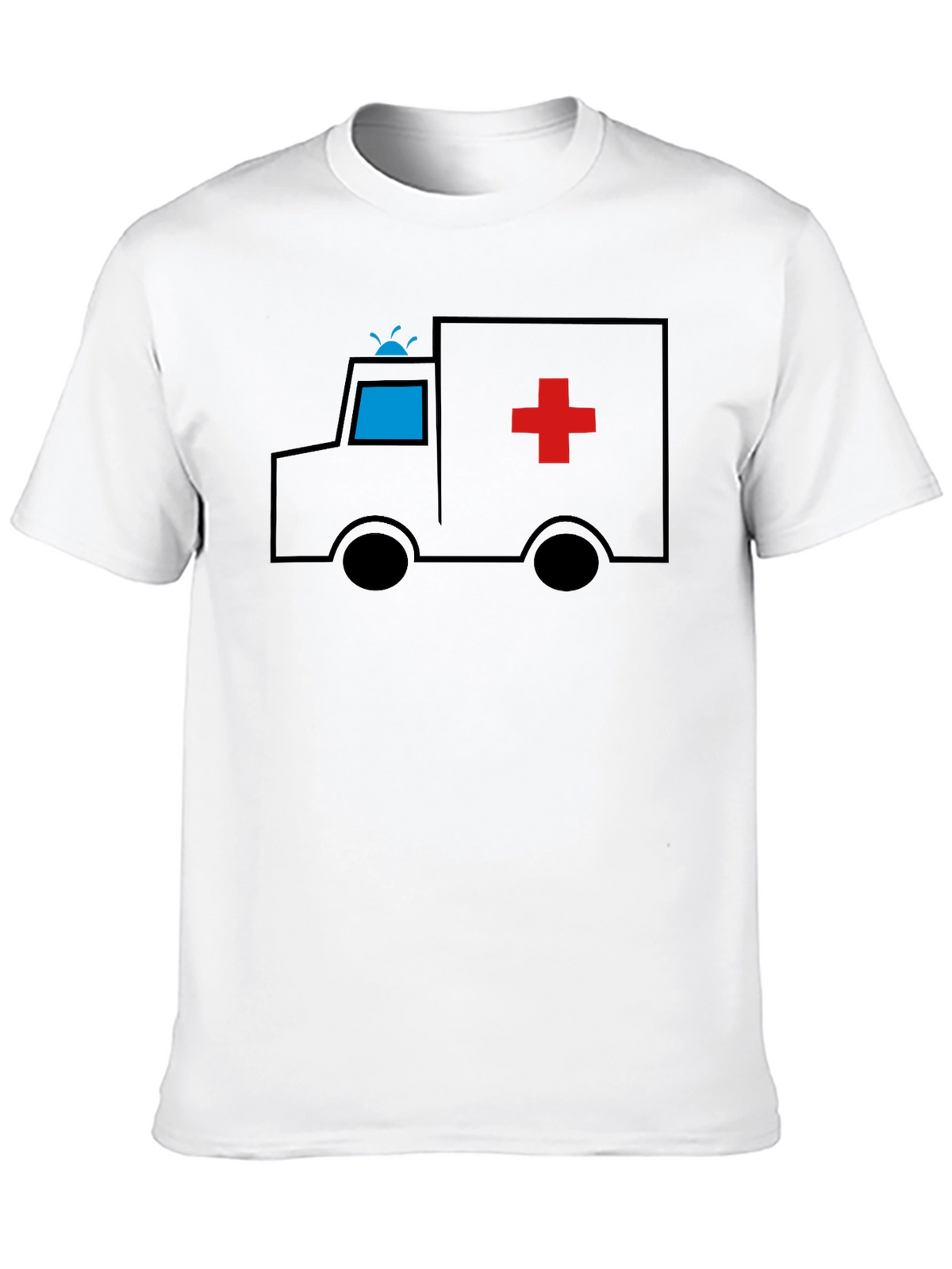 Cartoon Ambulance Black T-Shirt