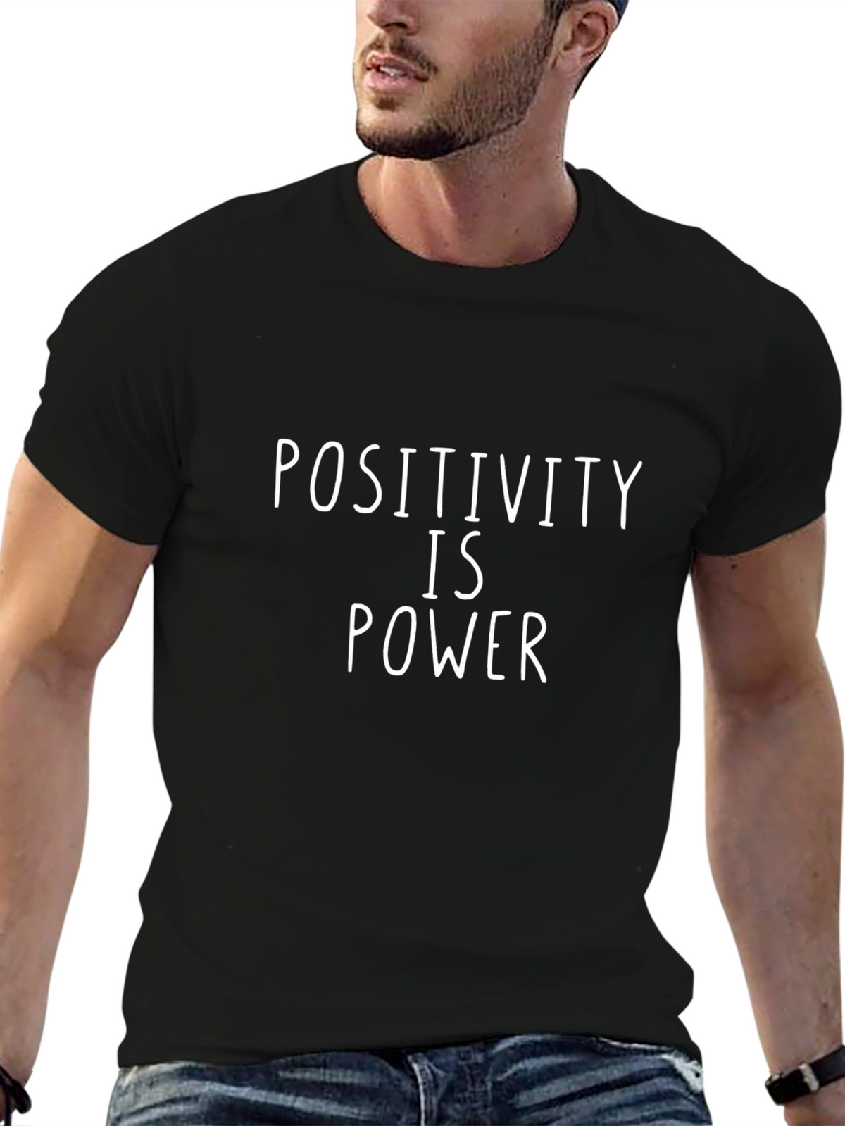 Positivity is Power T-Shirt - Mens Black Tee