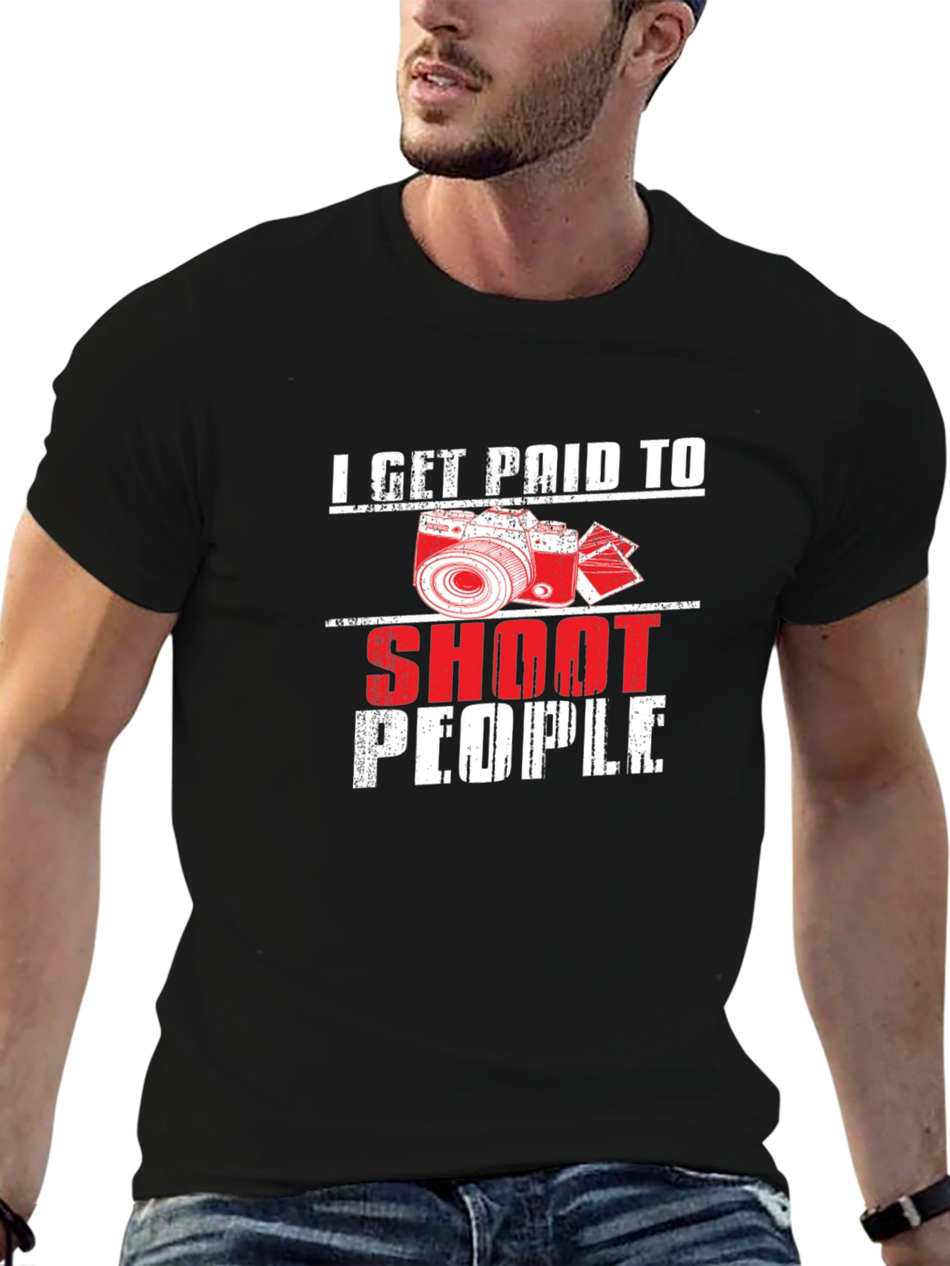 I Get Paid to Shoot People Black T-Shirt