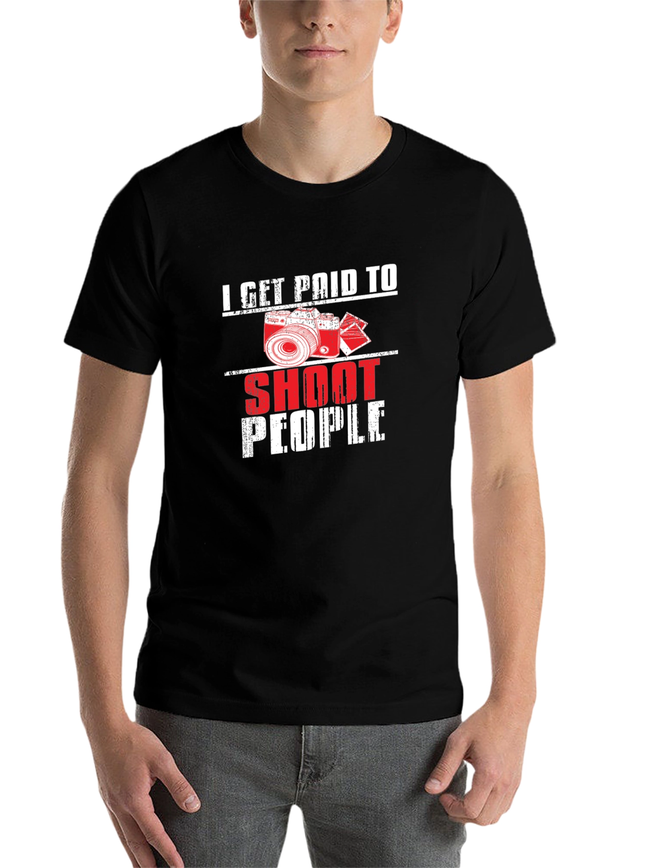 I Get Paid to Shoot People Black T-Shirt
