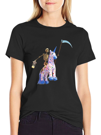 Grim Reaper Unicorn Graphic T-Shirt