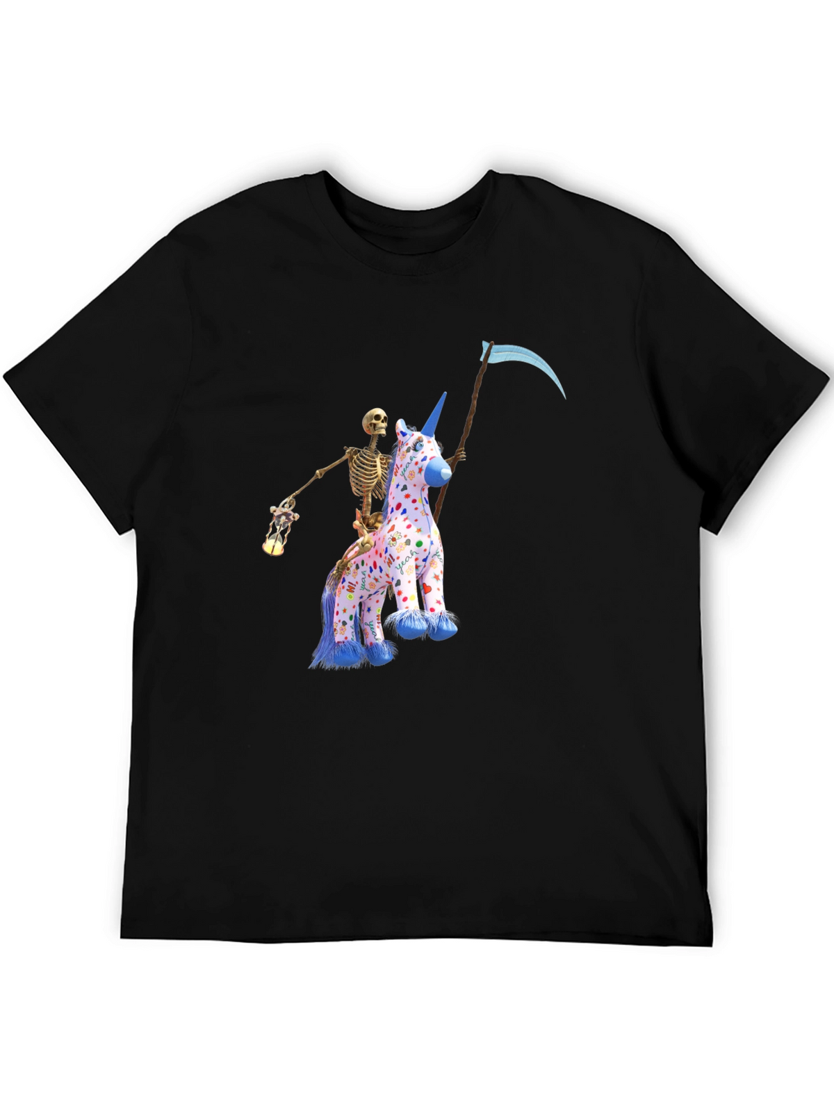 Grim Reaper Unicorn Graphic T-Shirt