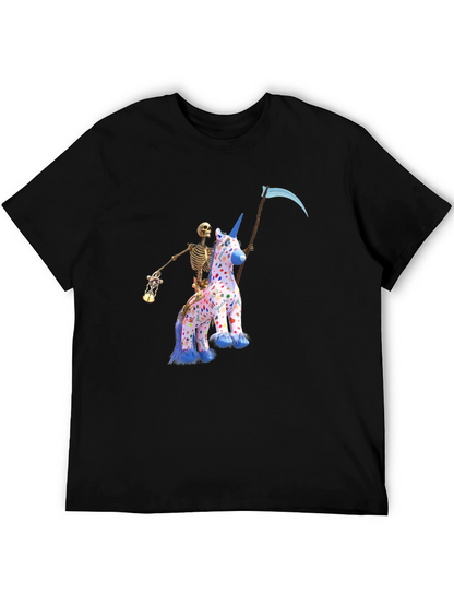 Grim Reaper Unicorn Graphic T-Shirt