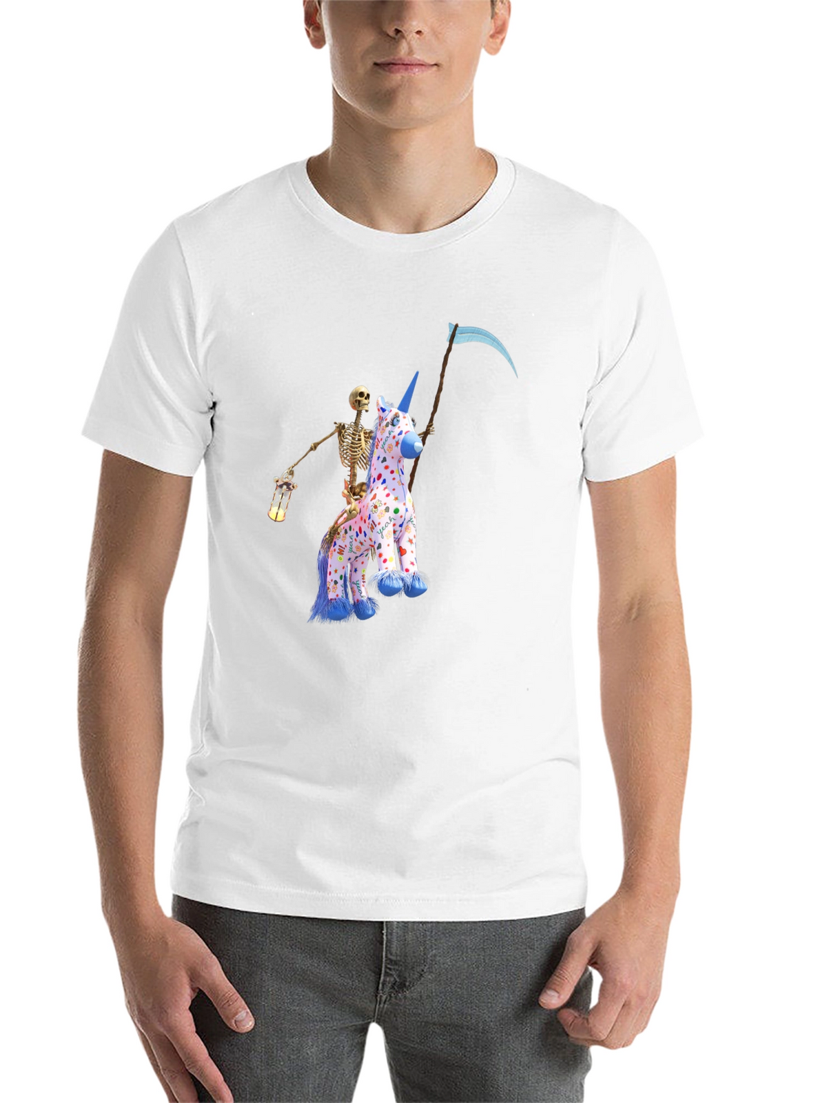 Grim Reaper Unicorn Graphic T-Shirt