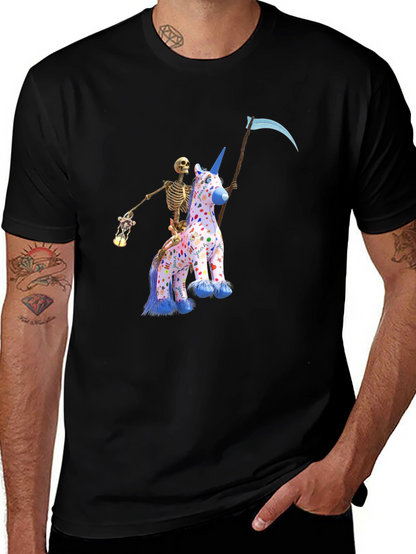 Grim Reaper Unicorn Graphic T-Shirt