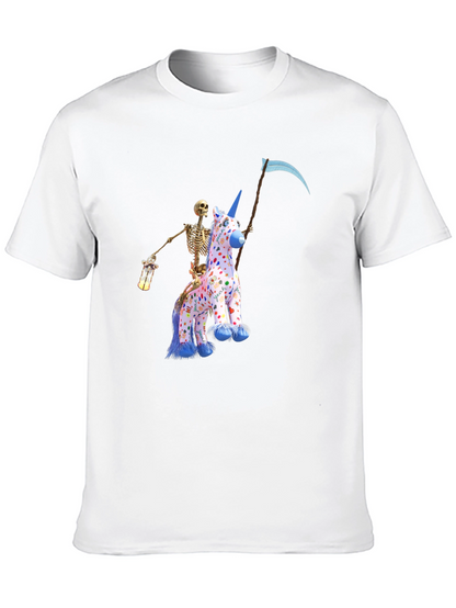 Grim Reaper Unicorn Graphic T-Shirt