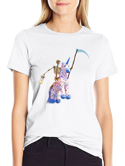 Grim Reaper Unicorn Graphic T-Shirt