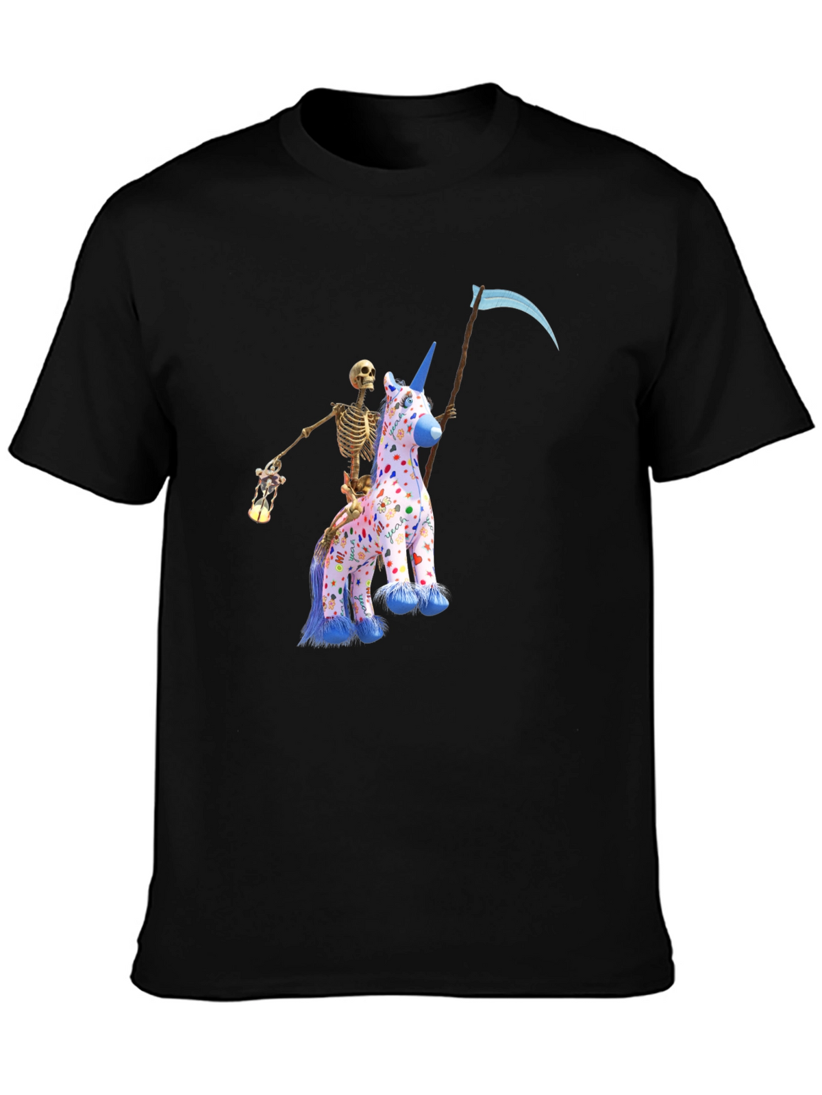 Grim Reaper Unicorn Graphic T-Shirt