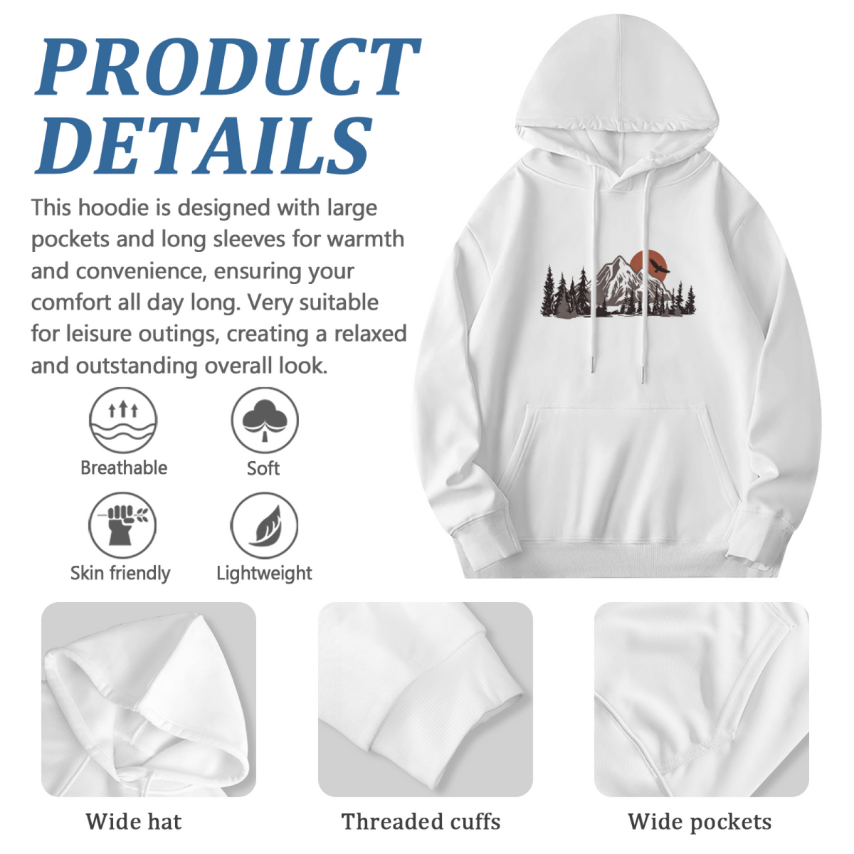 Mountain Sunset Forest Wilderness Outdoor?Vibe Hoodie