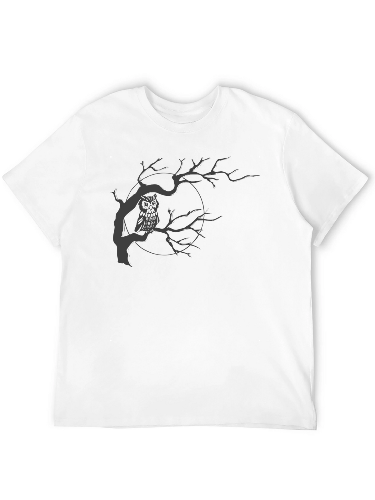Owl in Tree Graphic T-Shirt - Mens Black Tee