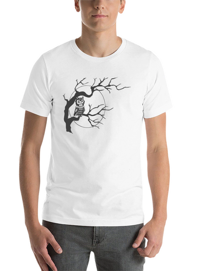 Owl in Tree Graphic T-Shirt - Mens Black Tee