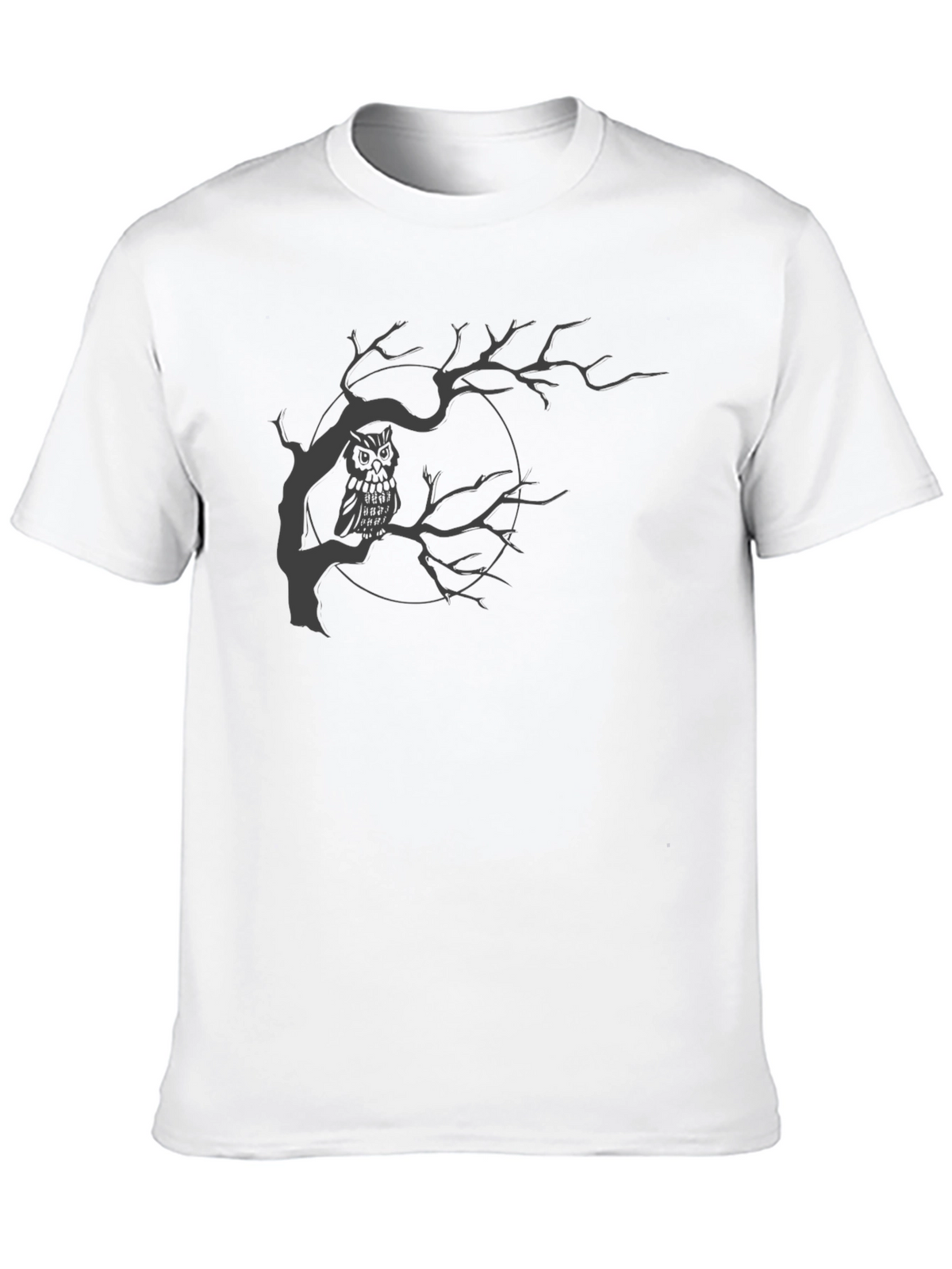 Owl in Tree Graphic T-Shirt - Mens Black Tee