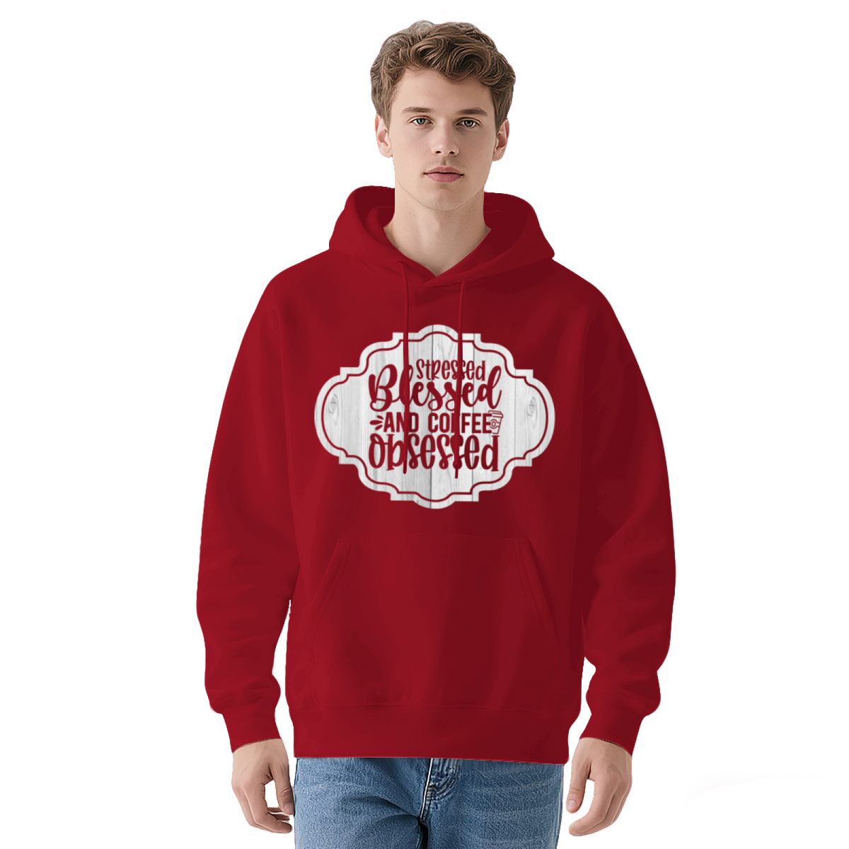 Stressed Blessed And Coffee Obsessed Women-Friendly Hoodie, Plush Cozy Daily Outfit