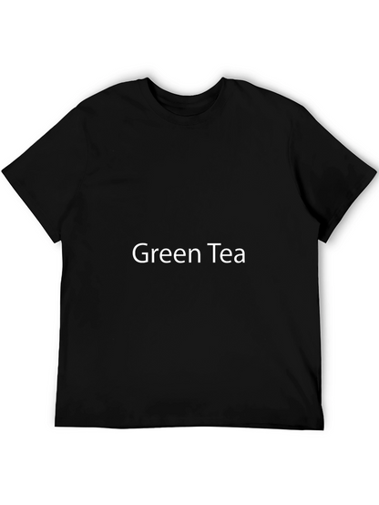 Mens Black T-Shirt - Green Tea