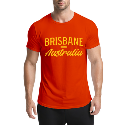 Brisbane Australia Queensland Vintage Script Purple Tee