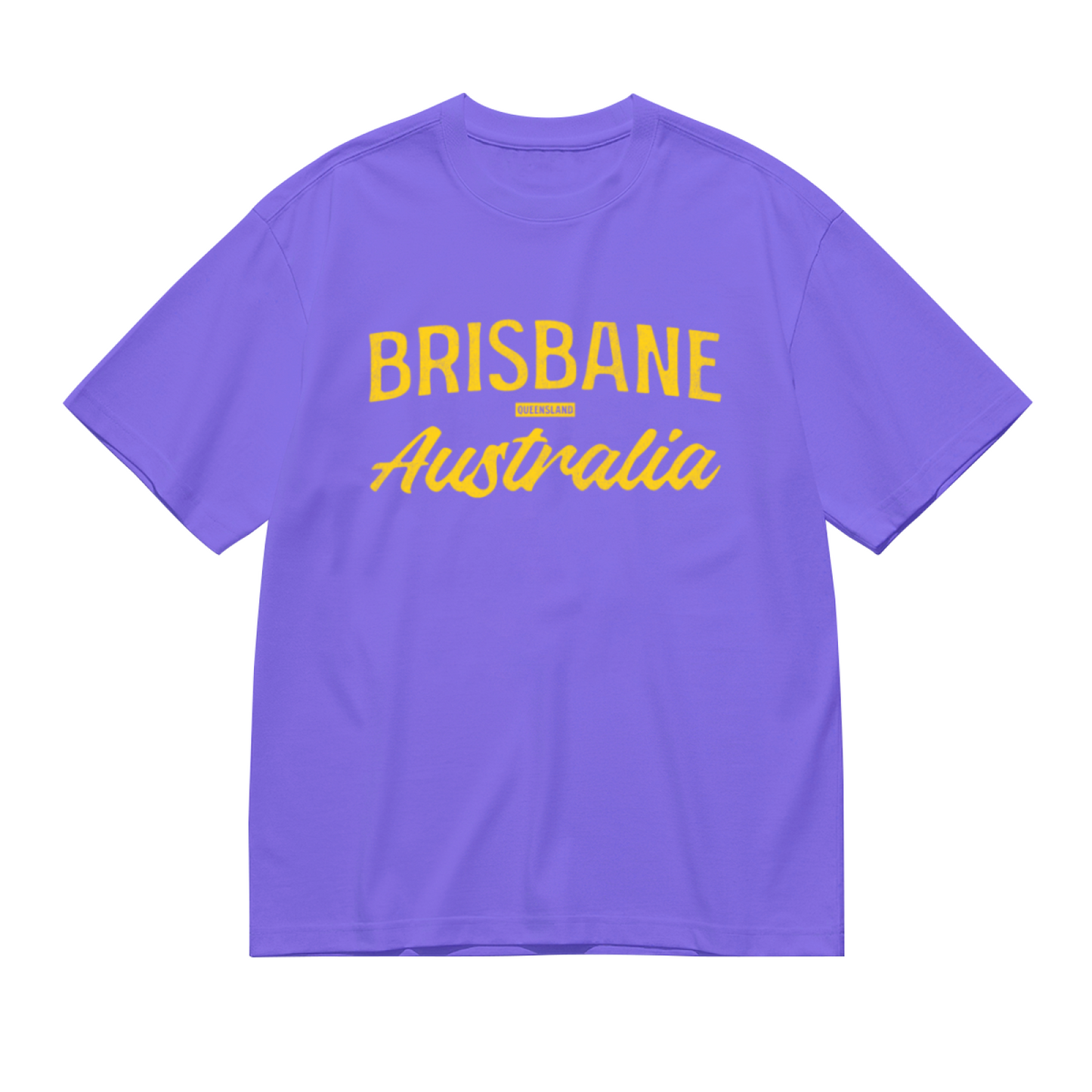 Brisbane Australia Queensland Vintage Script Purple Tee