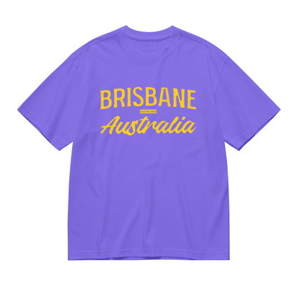 Brisbane Australia Queensland Vintage Script Purple Tee