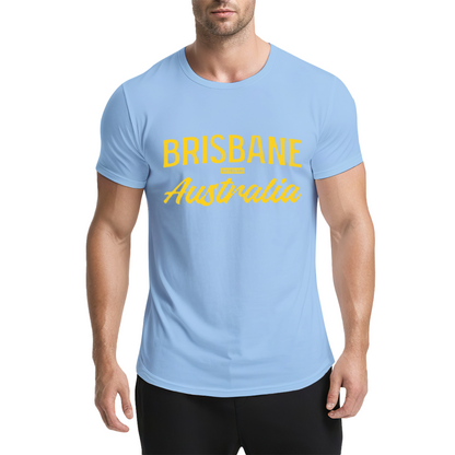 Brisbane Australia Queensland Vintage Script Purple Tee