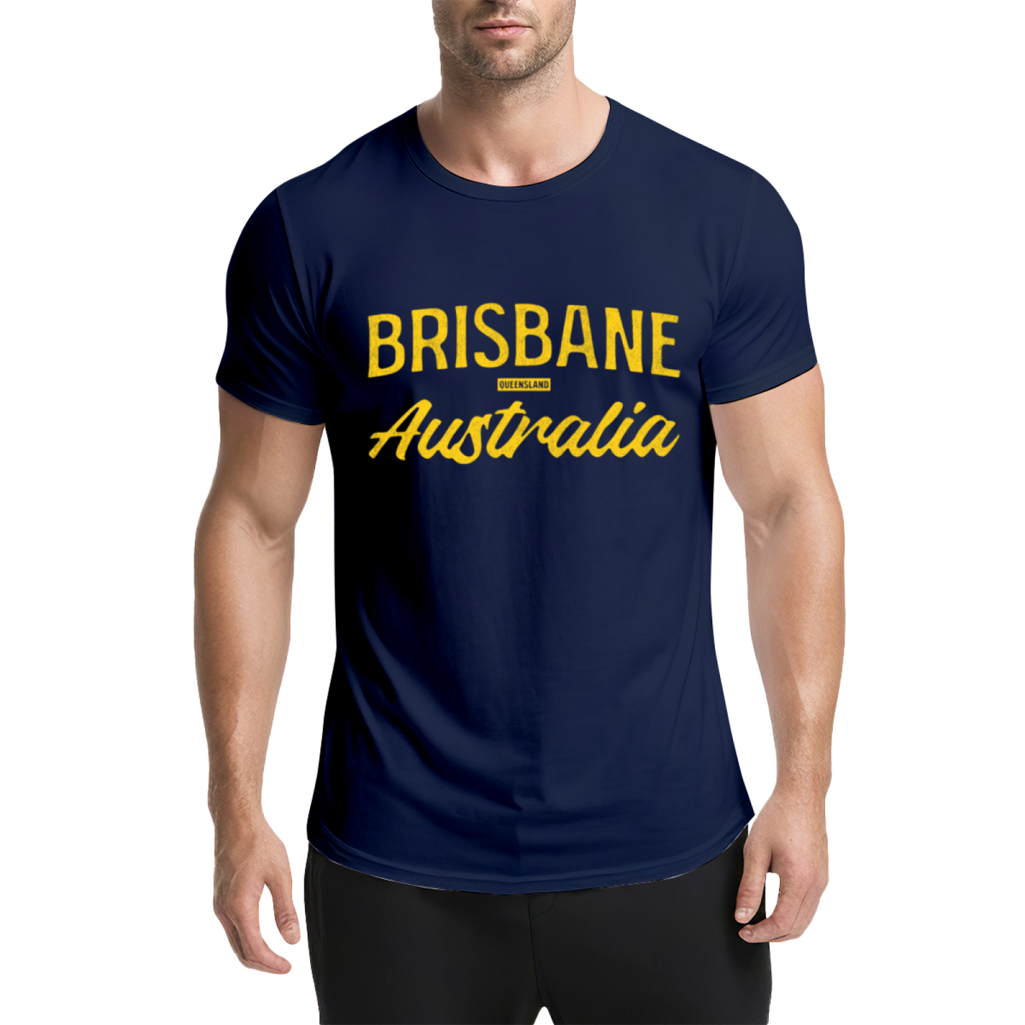 Brisbane Australia Queensland Vintage Script Purple Tee