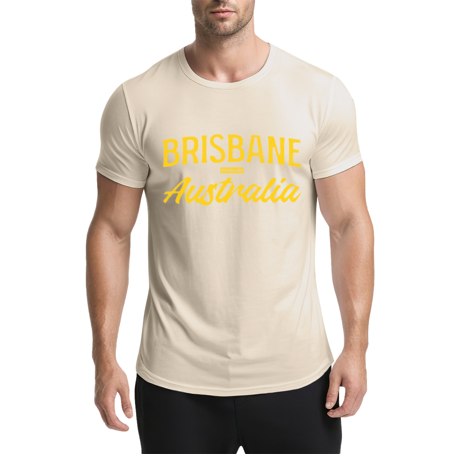 Brisbane Australia Queensland Vintage Script Purple Tee