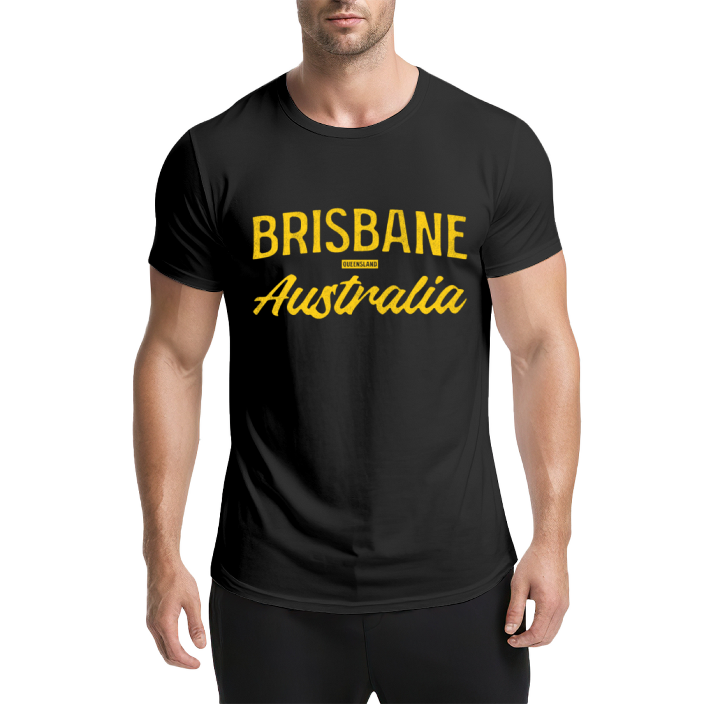 Brisbane Australia Queensland Vintage Script Purple Tee