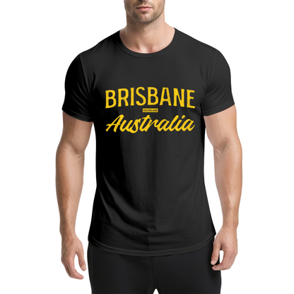 Brisbane Australia Queensland Vintage Script Purple Tee