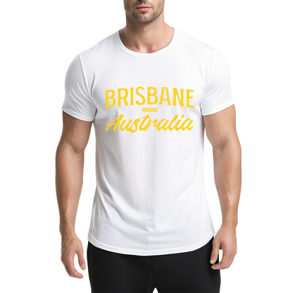 Brisbane Australia Queensland Vintage Script Purple Tee