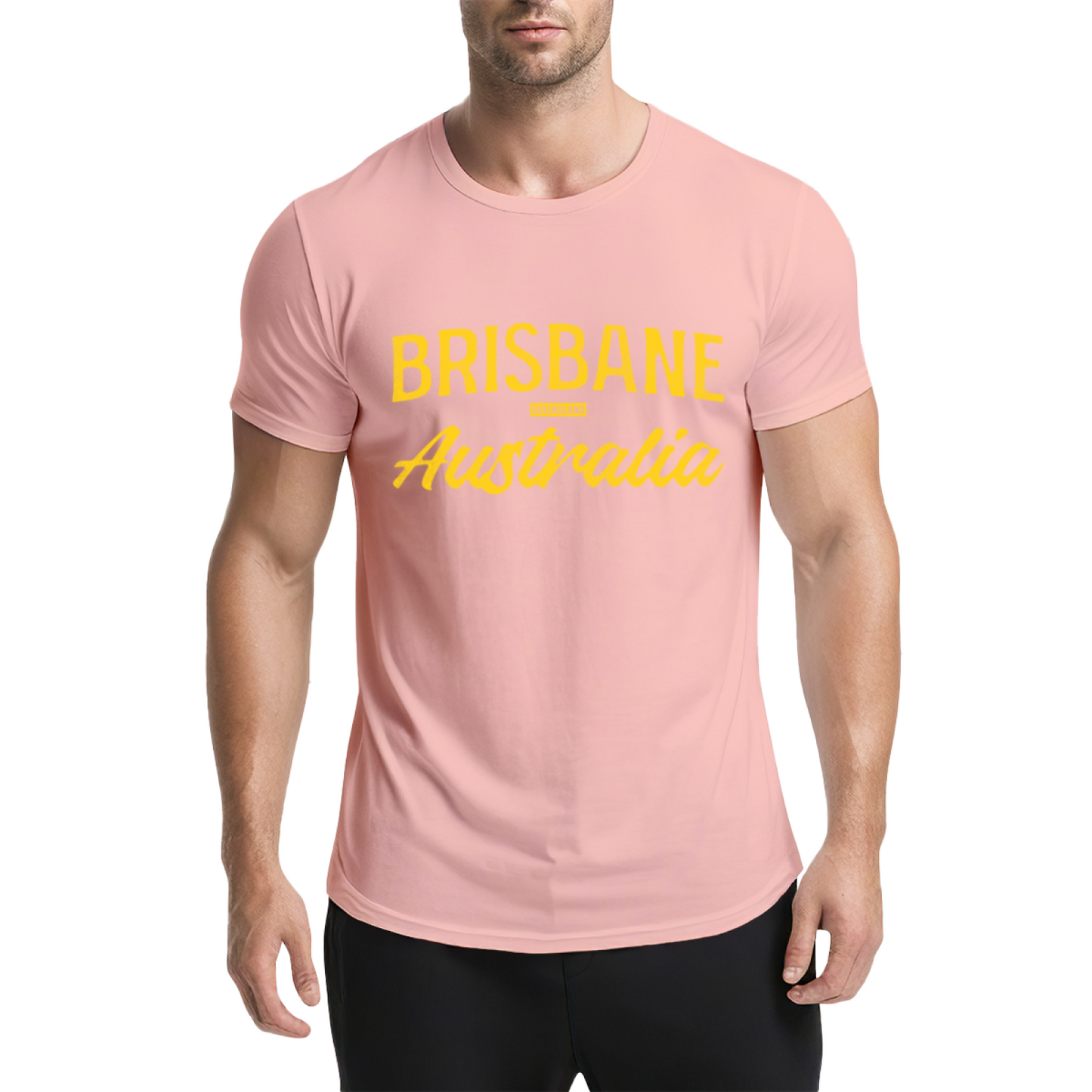 Brisbane Australia Queensland Vintage Script Purple Tee