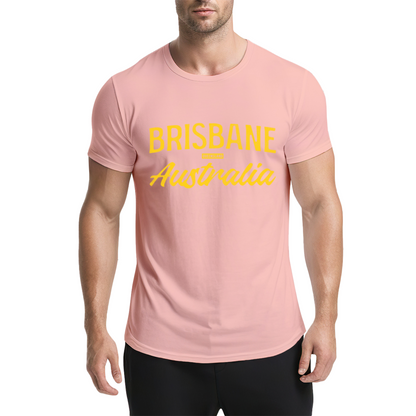 Brisbane Australia Queensland Vintage Script Purple Tee
