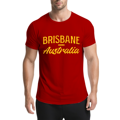 Brisbane Australia Queensland Vintage Script Purple Tee