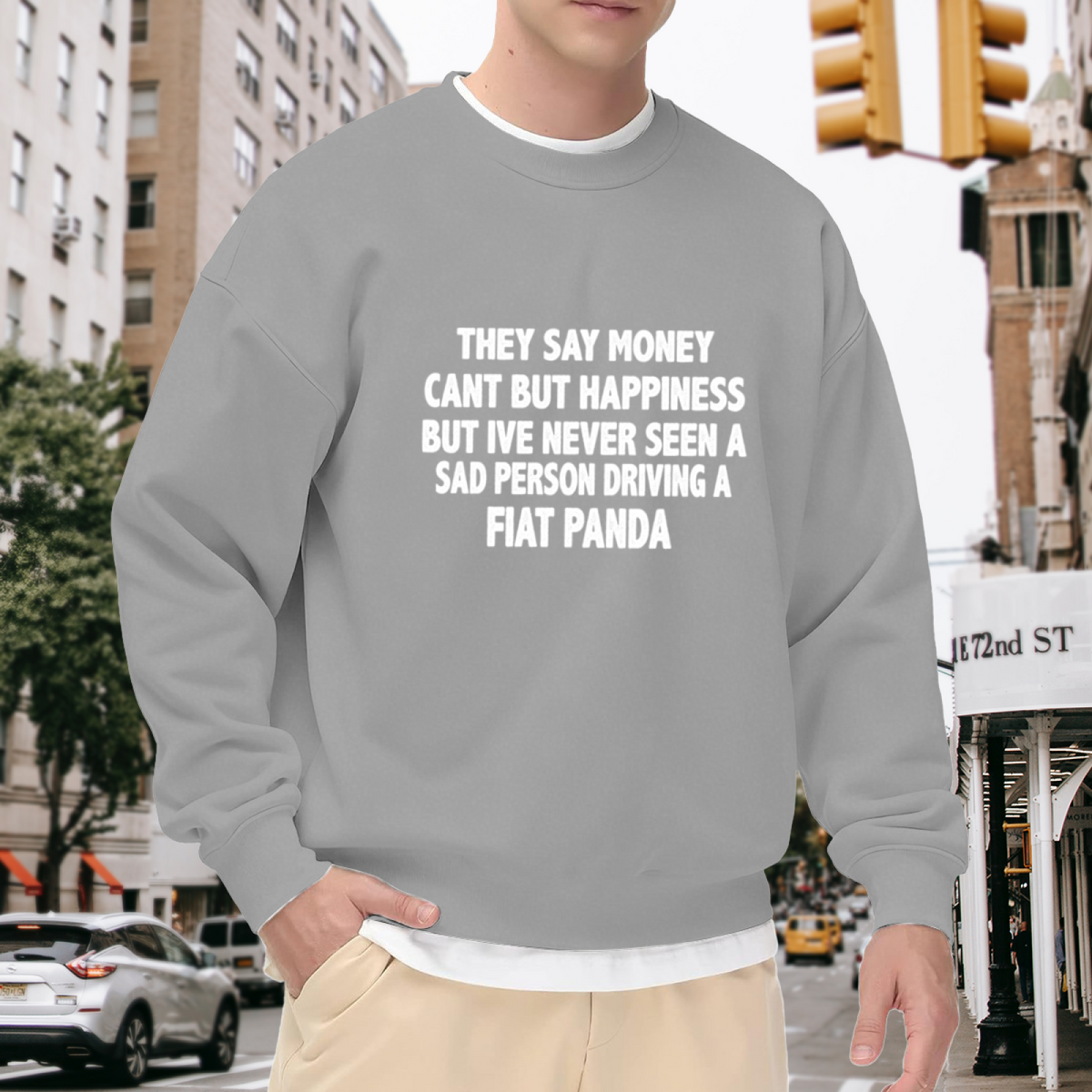 Funny Fiat Panda Car Lover Quote Crewneck Sweatshirt