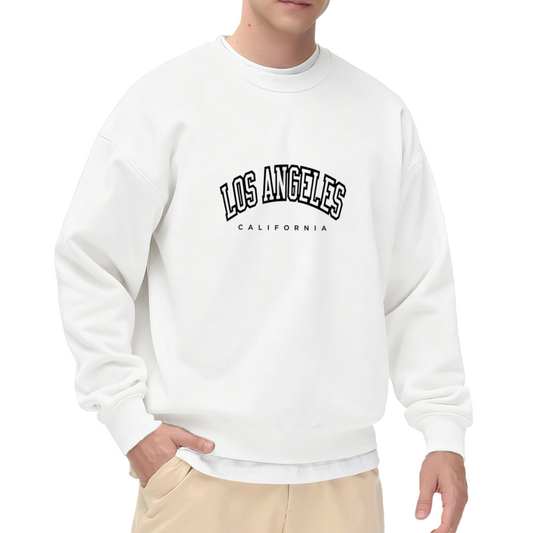 Retro Arch Font Los Angeles California White Sweatshirt
