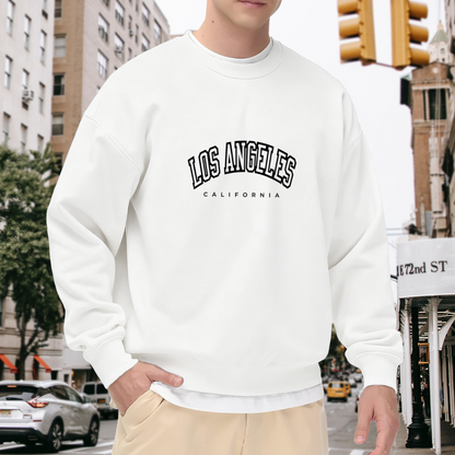 Retro Arch Font Los Angeles California White Sweatshirt
