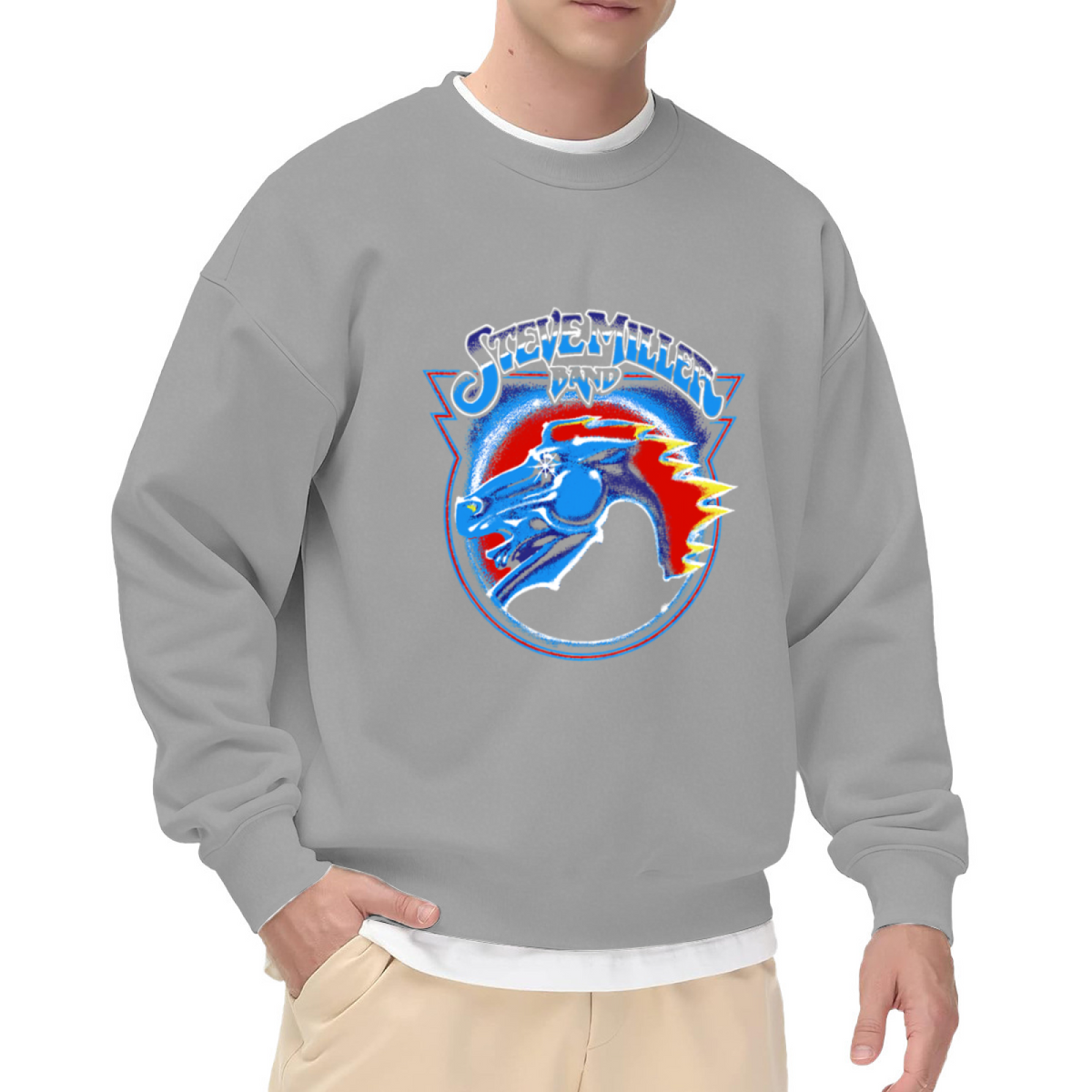 Retro Steve Miller Band Dragon Vintage Rock Crewneck Sweatshirt