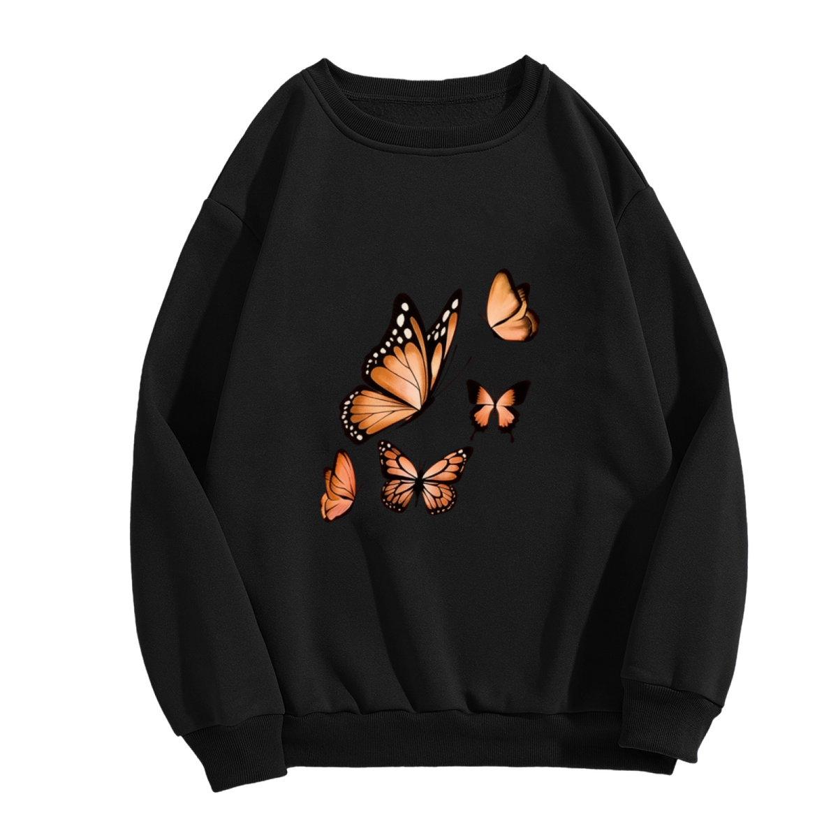 Vivid Monarch Butterfly Cluster Art Crewneck Sweatshirt