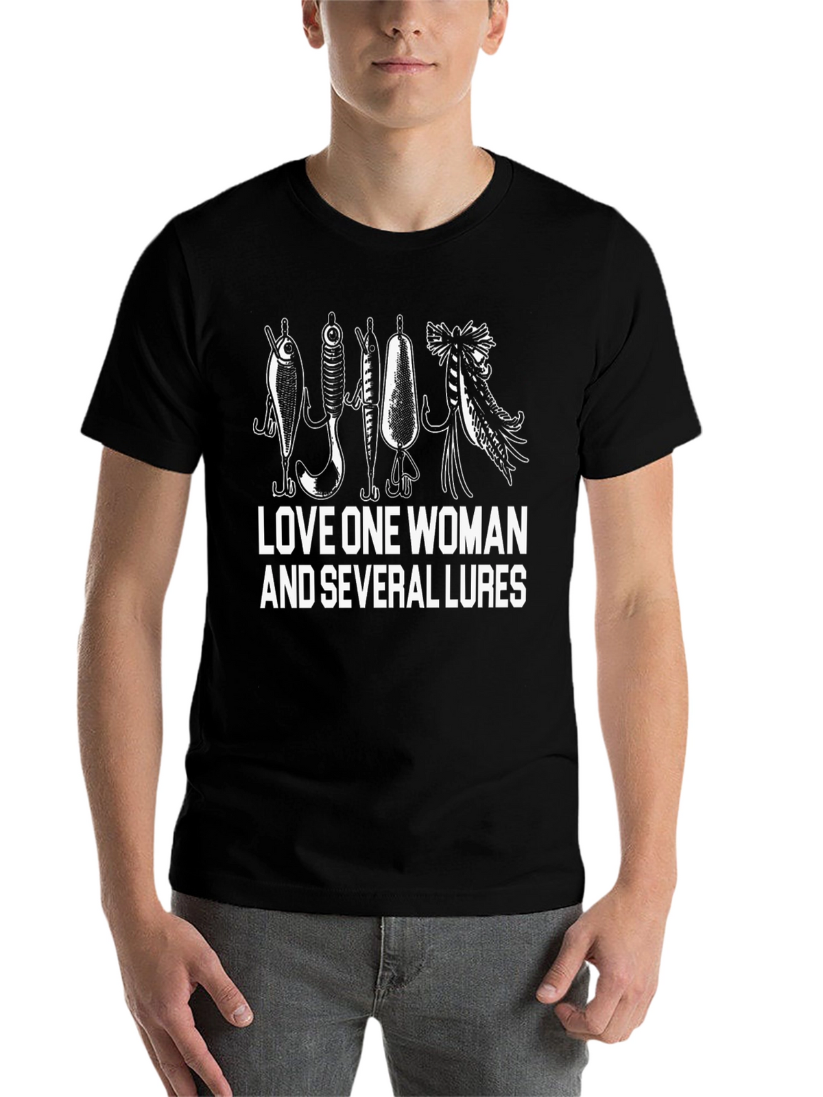 Love One Woman & Several Lures Fishing T-Shirt