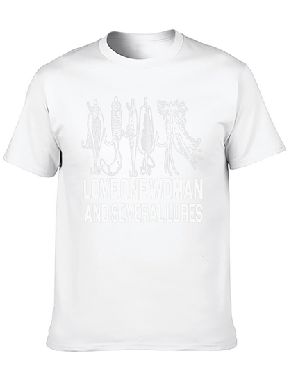 Love One Woman & Several Lures Fishing T-Shirt