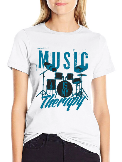 Music is My Therapy T-Shirt - Drum Kit Design