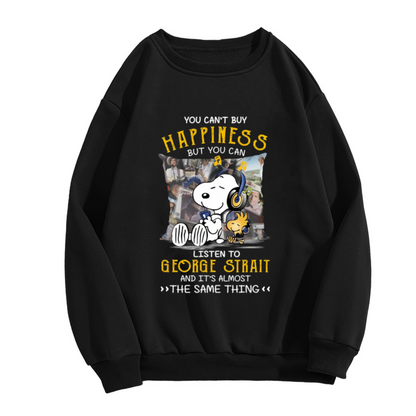 You Can¡¯t Buy Happiness Snoopy Music Fan Crewneck Sweatshirt