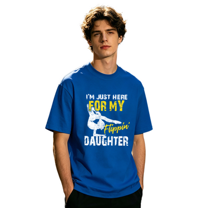 Dad I'm Just Here For My Flippin Daughter Gymnastics Vintage T-Shirt