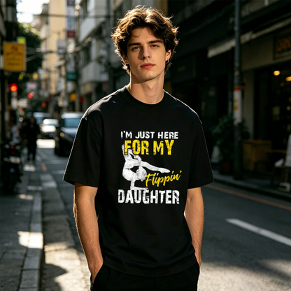 Dad I'm Just Here For My Flippin Daughter Gymnastics Vintage T-Shirt