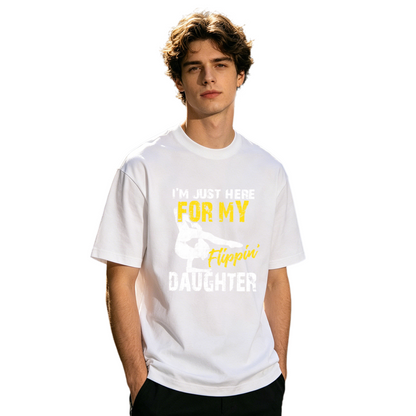 Dad I'm Just Here For My Flippin Daughter Gymnastics Vintage T-Shirt