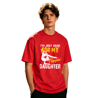 Dad I'm Just Here For My Flippin Daughter Gymnastics Vintage T-Shirt