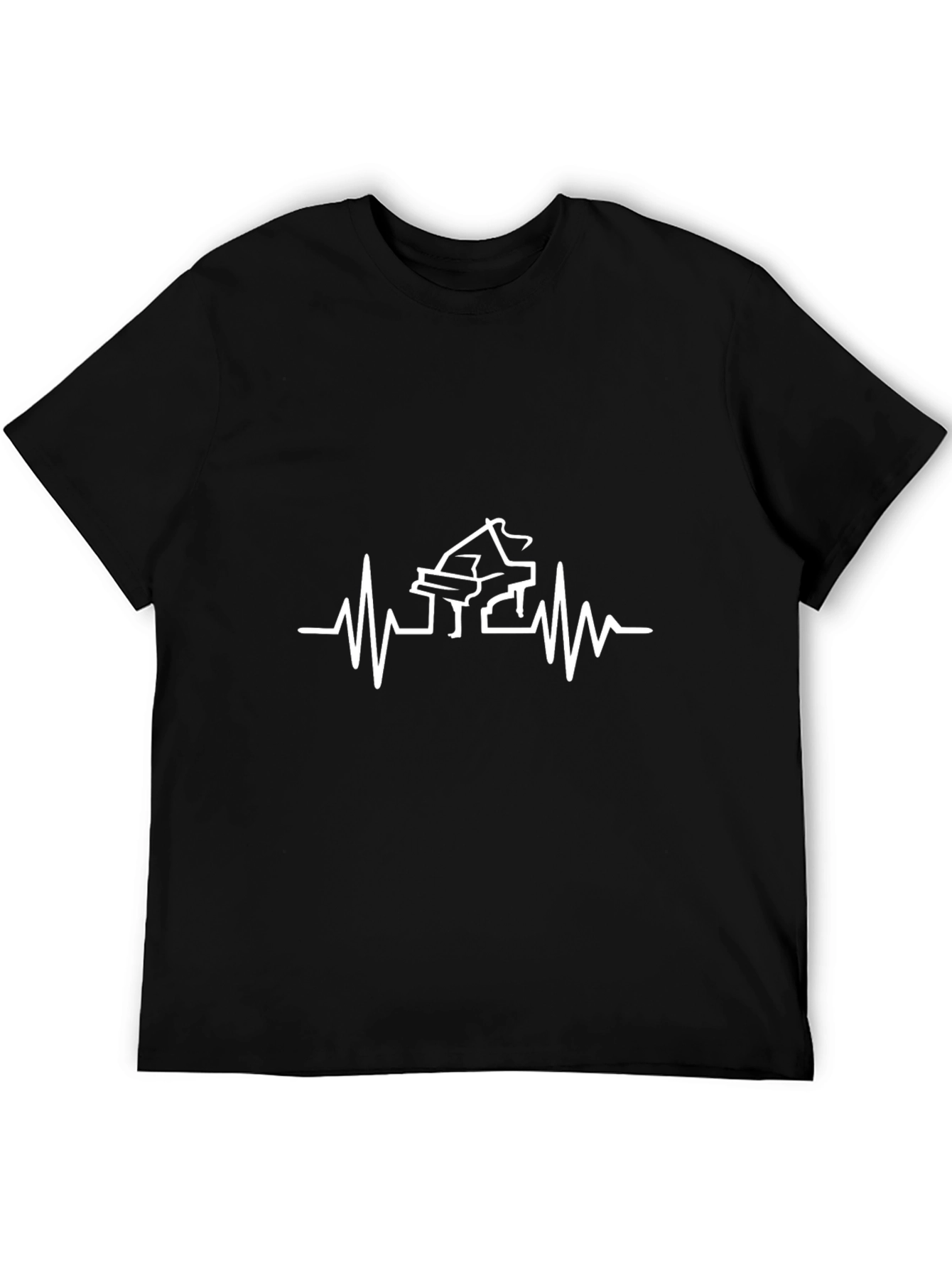 Piano Heartbeat T-Shirt - Black