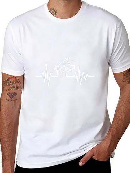 Piano Heartbeat T-Shirt - Black