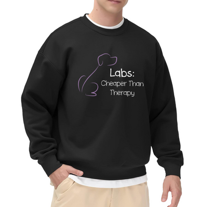 Labs Cheaper Than Therapy Dog Lover Funny Crew Neck Sweatshirt
