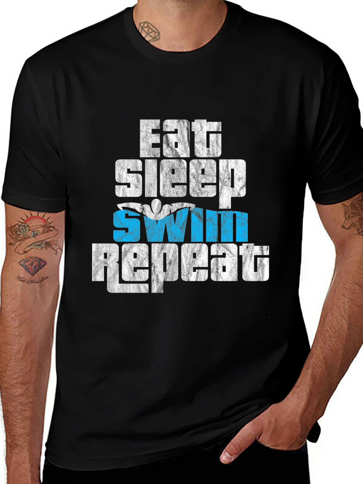 Eat Sleep Swim Repeat Graphic T-Shirt